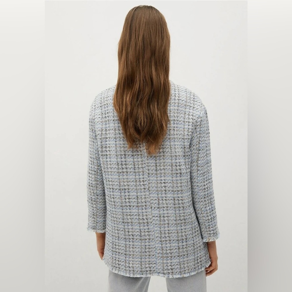 Mango Textured Blue-Gray Jacket - Picture 5 of 7